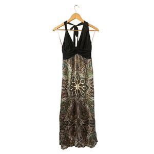 Alice & Trixie Paisley Silk Halter Maxi Dress Size Small